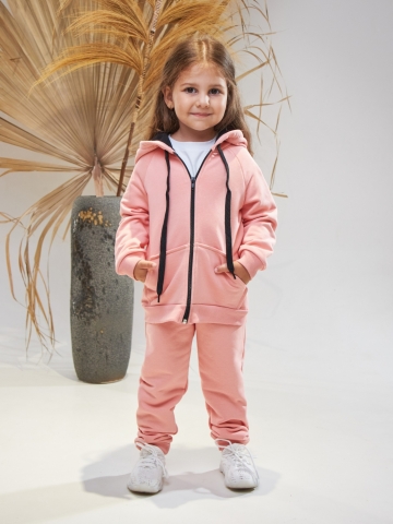 Купить оптом 328-ПЕР. Костюм детский  на молнии, персик, хлопок 65%, 35% ПЭ, 3-х нитка без начеса 98,104,110,116 в Братске