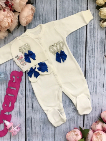 Купить оптом 166. Комбинезон с шапкой и царапками,100% хлопок интерлок в Братске