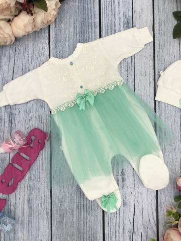 Купить оптом 259-Б. Комбинезон с шапкой, хлопок 80% велюр 20% ПЭ бирюза в Братске