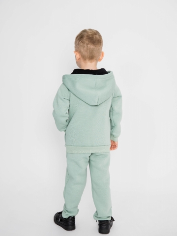 319-ОЛ. Костюм детский  на молнии, олива, хлопок 65%, 35% ПЭ, 3-х нитка (начес) 80,86,92