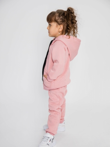 319-П. Костюм детский  на молнии, пудра, хлопок 65%, 35% ПЭ, 3-х нитка (начес) 80,86,92