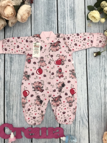 Купить оптом 295-Р. Комбинезон, хлопок 100 % кулирка 56,62,68,74,80, розовый в Братске