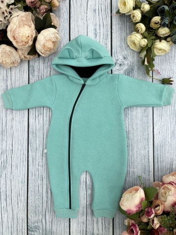 Купить оптом 308-Б. Комбинезон с капюшоном, хлопок 65%, 35% ПЭ, 3-х нитка с начесом + интерлок 62,68,74,80 в Братске